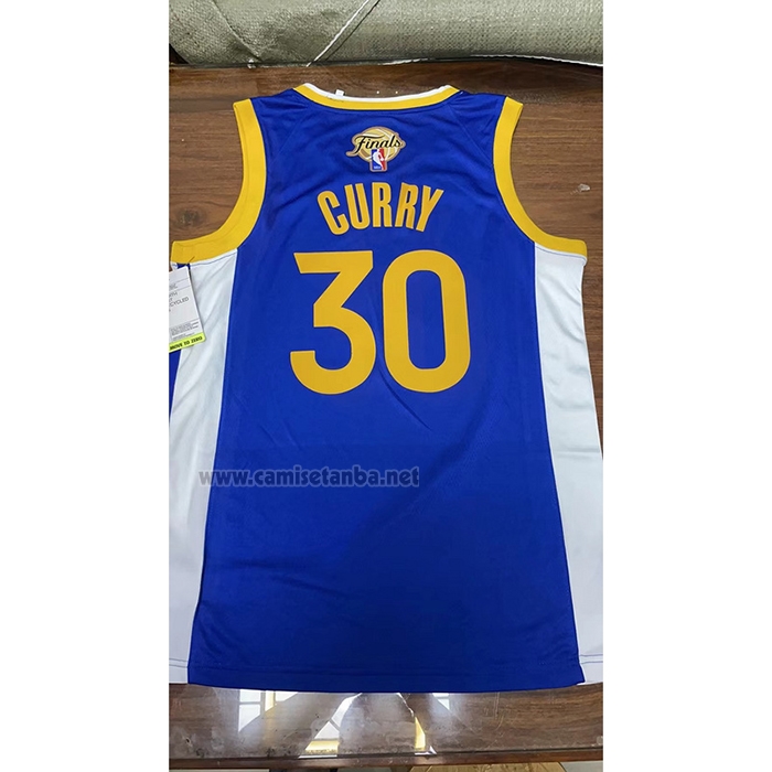 Camiseta Golden State Warriors Stephen Curry #30 Icon 2022 NBA Finals Azul